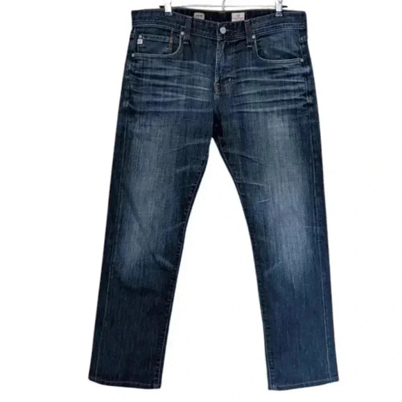 AG Adriano Goldschmied The Geffen  Slouchy Slim Jean Blue Wash Zip Fly Men 33 - Picture 2 of 12